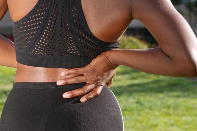 A runner in sports apparel outdoors